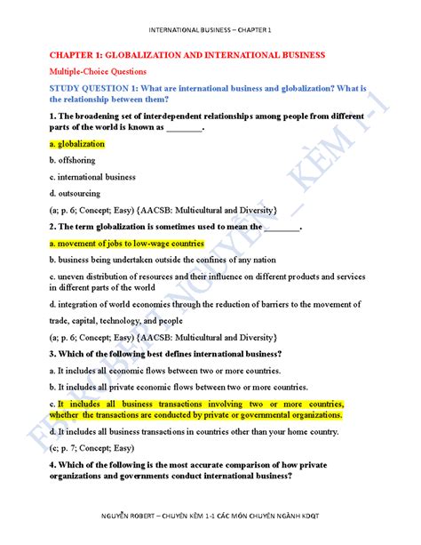 international business multiple choice questions and answers Doc