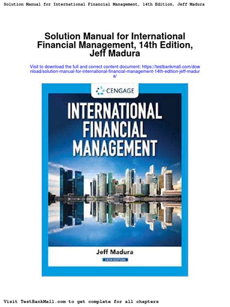 international financial management jeff madura solution manual Kindle Editon