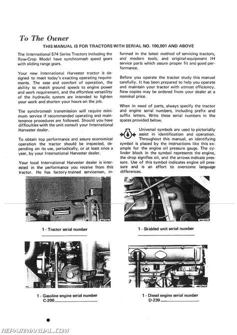 international harvester 574 manual PDF