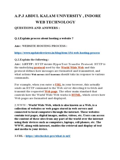 internet and web technology question and answer PDF