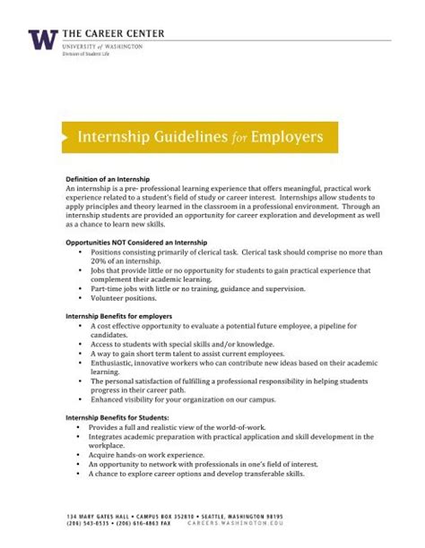 internship guidelines for employers