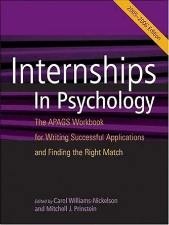 internships in psychology the apags workbook for writing successful applications and finding the right match Doc