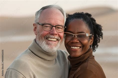 interracial couple in their 60s