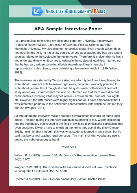 interview paper example apa Epub
