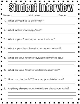 interview questions for a highschool student