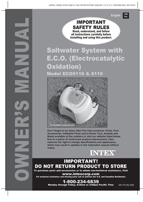 intex saltwater system manual PDF