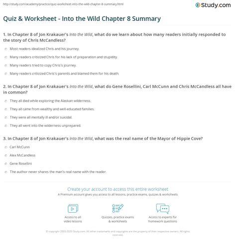 into the wild chapter 8 summary sparknotes Reader