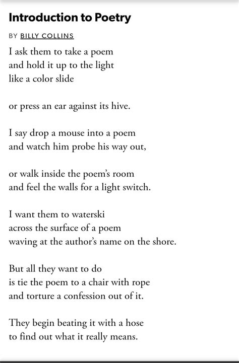 intro to poetry billy collins