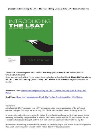 introducing the lsat the fox test prep quick and dirty lsat primer Epub