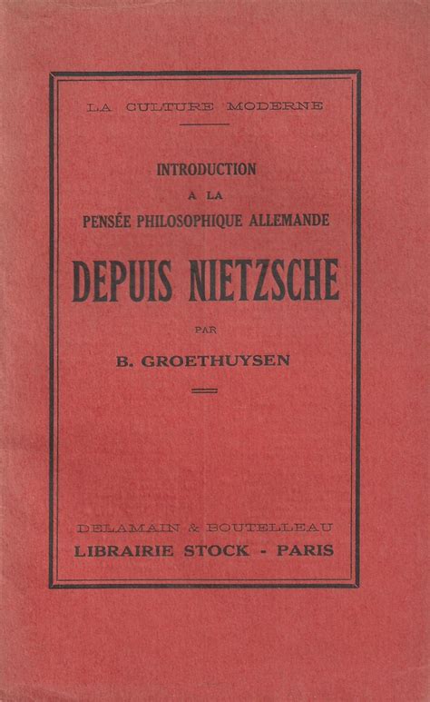 introduction a la pensee philosophique allemande depuis nietzche Doc