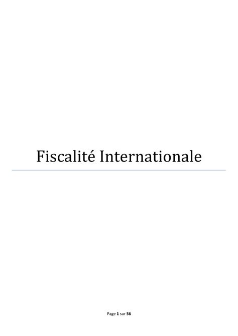 introduction fiscalite internationale methodes doptimisation PDF