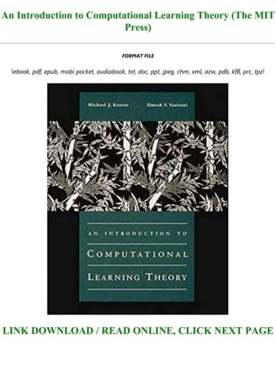 introduction to computational learning theory pdf Ebook Epub