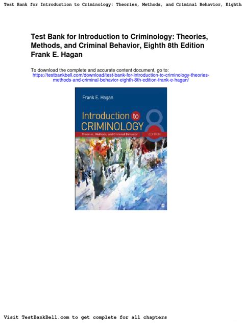 introduction to criminology 8th edition Reader