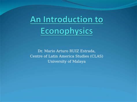 introduction to econophysics introduction to econophysics Reader