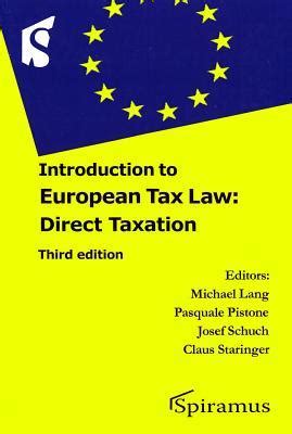 introduction to european tax law direct taxation third edition Epub