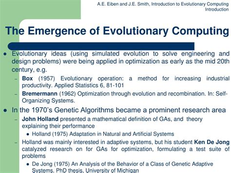 introduction to evolutionary computing introduction to evolutionary computing Kindle Editon