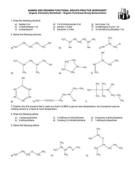 introduction to functional groups practice problems answers PDF