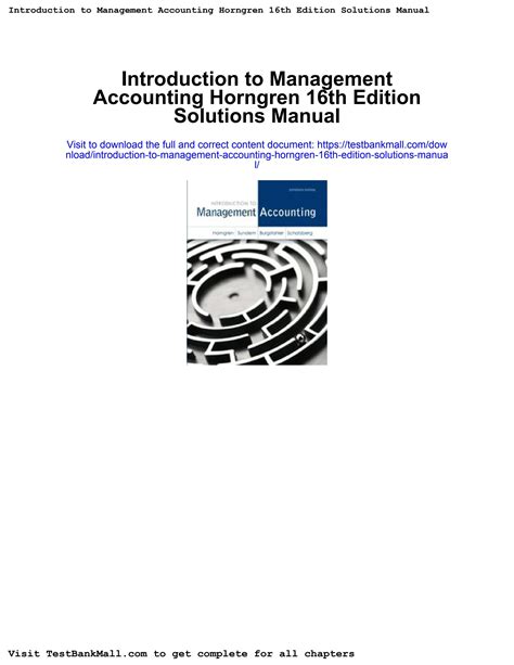 introduction to management accounting horngren solutions manual Doc