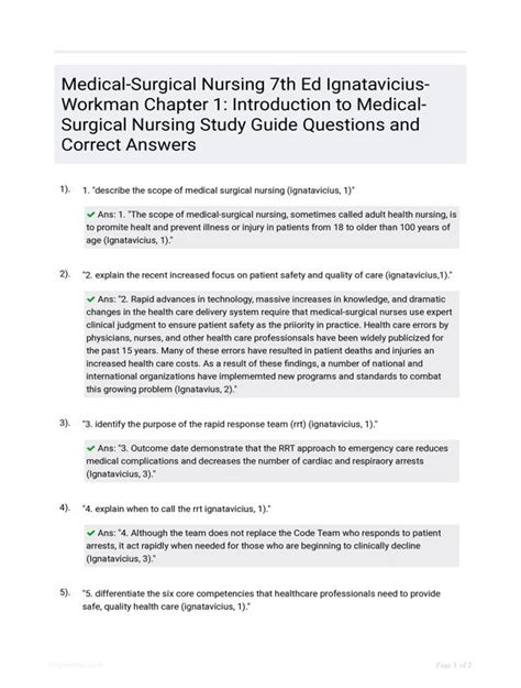 introduction to medical surgical nursing study guide answer key Epub