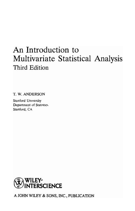 introduction to multivariate statistical analysis solution manual Kindle Editon