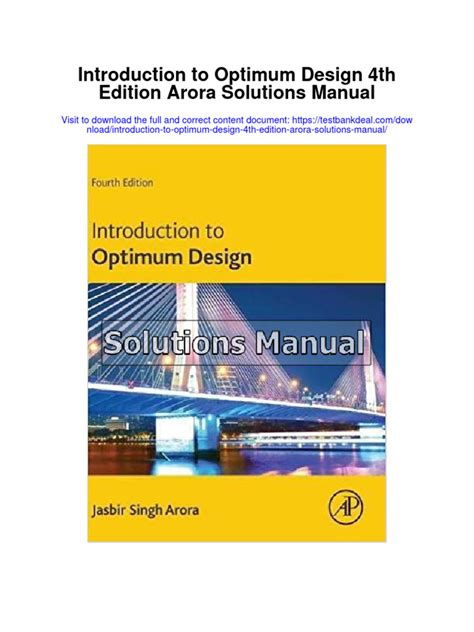 introduction to optimum design solution manual pdf PDF
