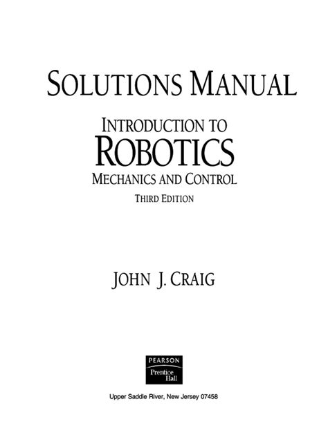 introduction to robotics solution manual pdf Kindle Editon