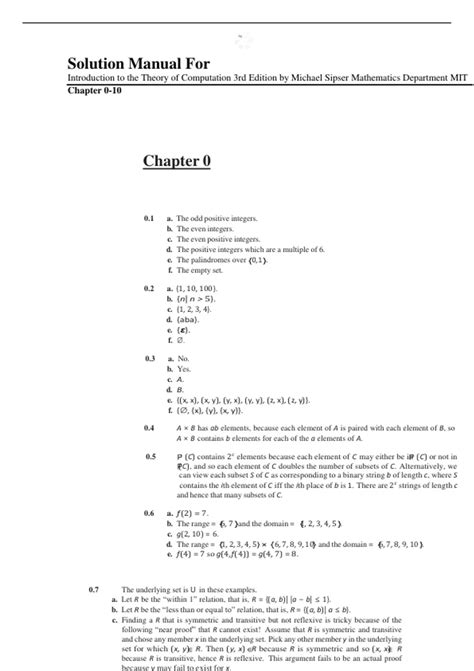 introduction to the theory of computation 3rd solution manual Doc