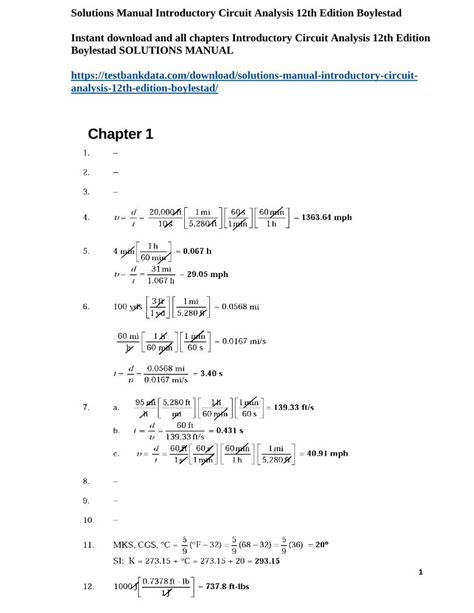 introductory circuit analysis 12th edition solutions Reader