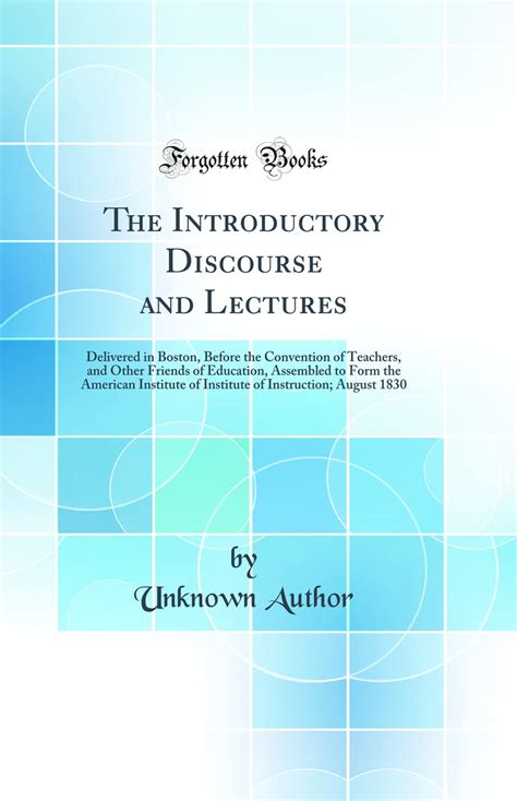 introductory discourses lectures delivered instruction Kindle Editon