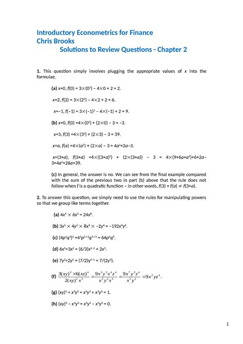 introductory econometrics for finance student solutions manual Kindle Editon