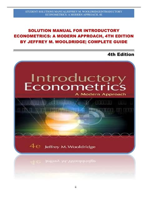 introductory econometrics wooldridge solution manual Reader