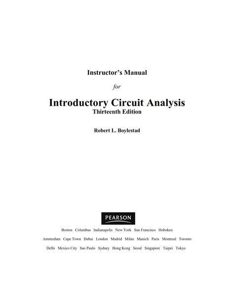 introductory to circuit analysis boylestad solutions pdf Kindle Editon