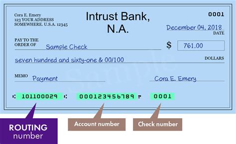 intrust bank routing number