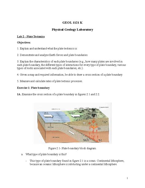 investigation 2 plate tectonics lab answers PDF