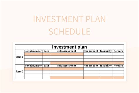 investment schedule