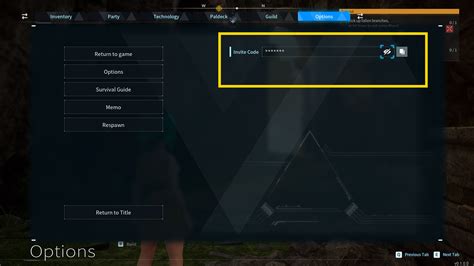 invite code palworld