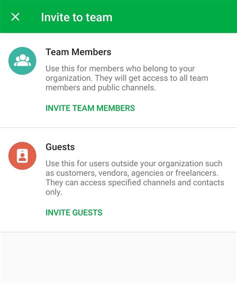 invite team members branch