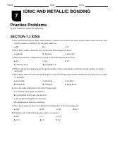 ionic and metallic bonding answer key Doc