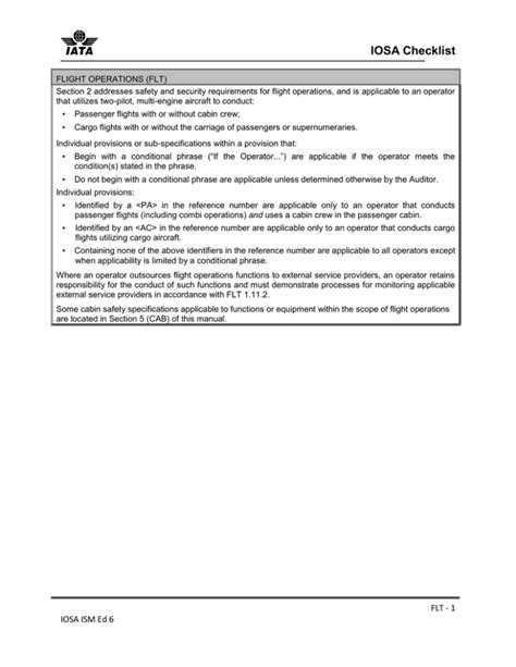 iosa audit checklist Doc