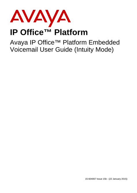 ip office 500 embedded voicemail user guide pdf Kindle Editon