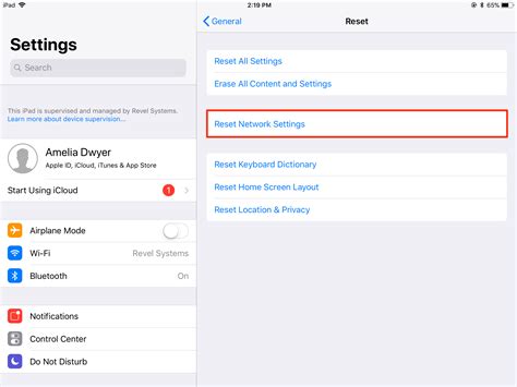 ipad 2 reset network settings Kindle Editon