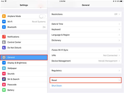 ipad 2 reset network settings Doc