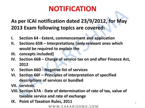 ipcc service tax amendments for may 2013 Kindle Editon