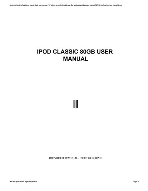 ipod classic 80gb user manual Doc