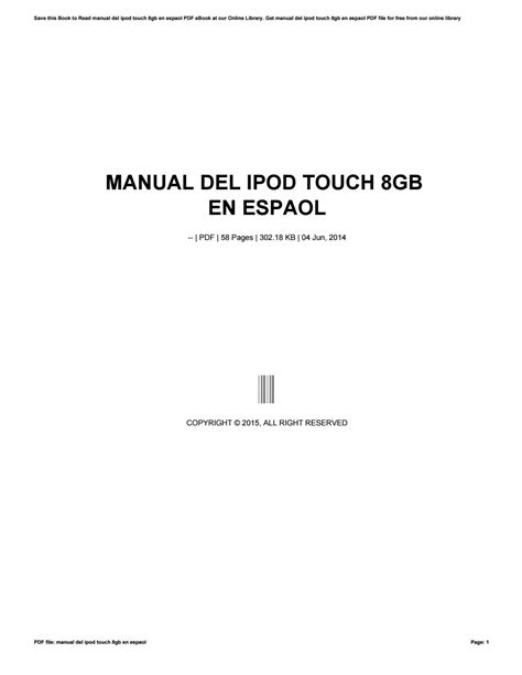 ipod touch 3g manual espaol Doc