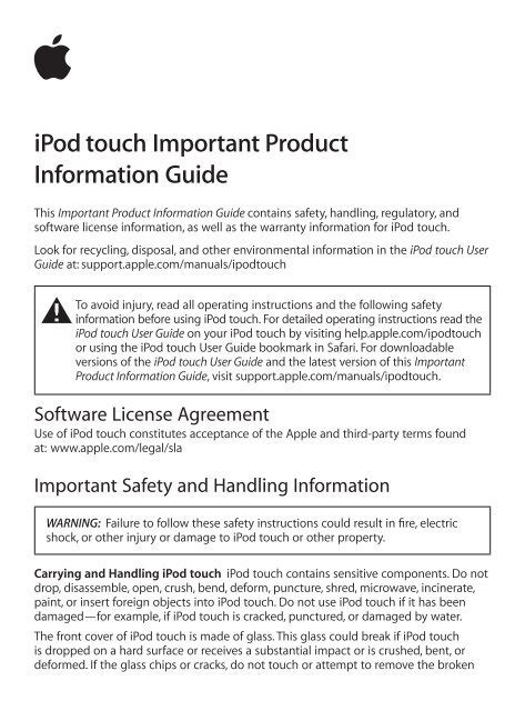 ipod touch important product information guide Epub