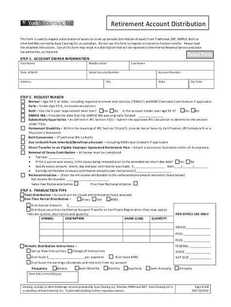 ira distribution form