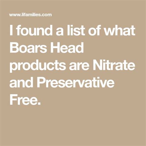 is boar's head nitrate free