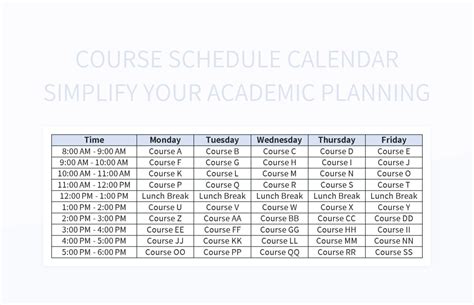 is course planning your schedule