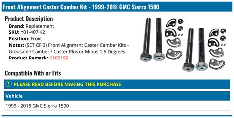 is the camber and caster adjustable on a 2005 gmc envoy Kindle Editon